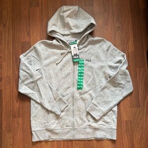 Women's Fila Zip Up Silver/Gray Hoodie XL - Brand New